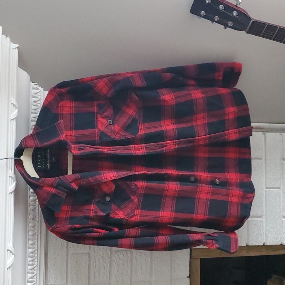 Women's Jachs New York Cotton Flannel Plaid Cabincore Outdoors Shirt Size S